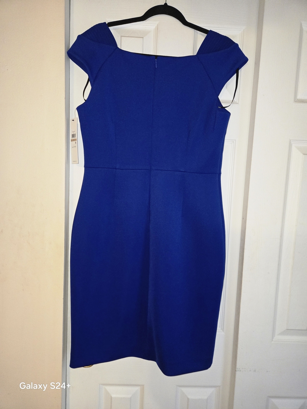 Calvin Klein Royal Blue Cap-Sleeve Sheath Dress - Picture 5 of 7